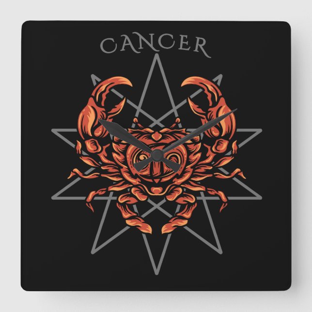 Cancer zodiac square wall clock (Front)