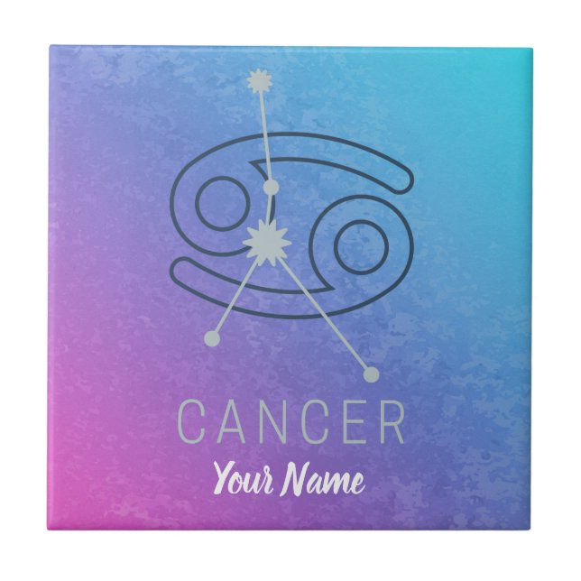 Cancer Zodiac Star Sign Horoscope Constellation Ceramic Tile (Front)