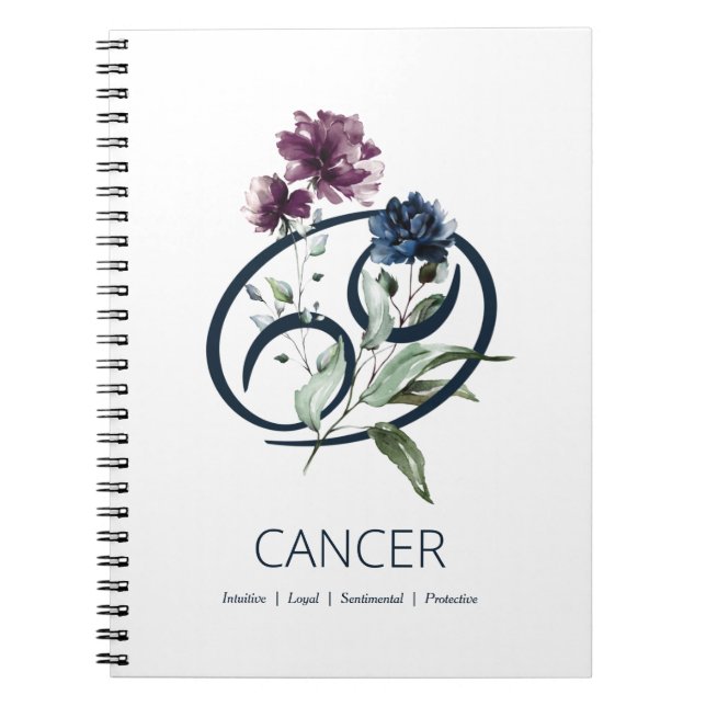 Cancer Zodiac Star Sign Notebook (Front)