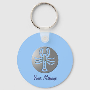 Cancer Zodiac Star Sign Premium Silver Key Ring