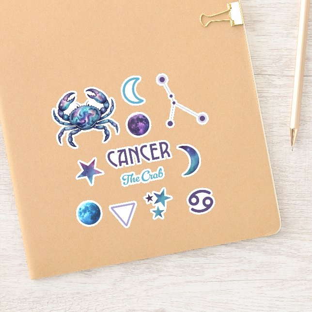 Cancer Zodiac Sticker Collection (Notebook)
