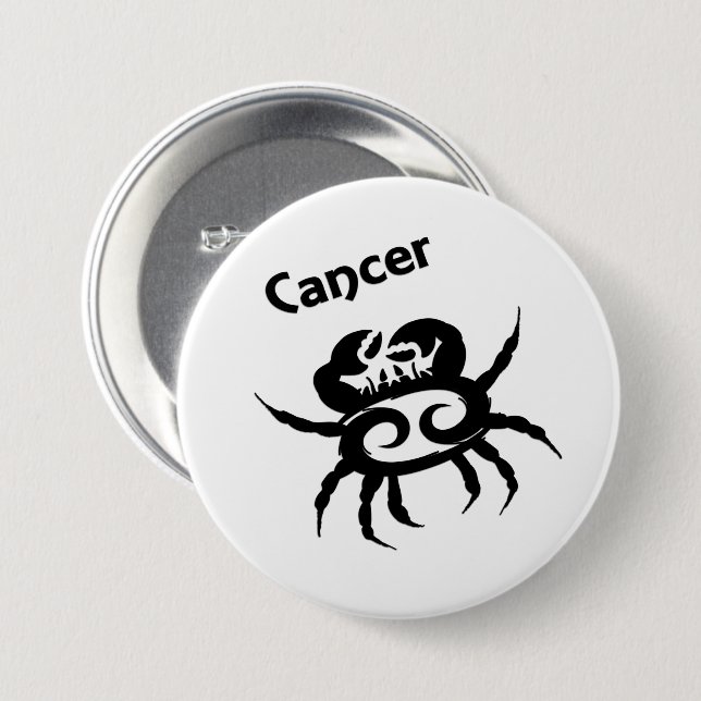 Cancer Zodiac Symbol and Sign 7.5 Cm Round Badge (Front & Back)
