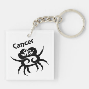 Cancer Zodiac Symbol and Sign Key Ring