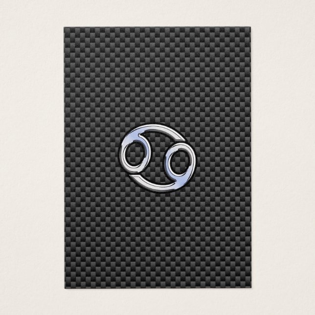 Cancer Zodiac Symbol Charcoal Carbon Fibre Print (Front)