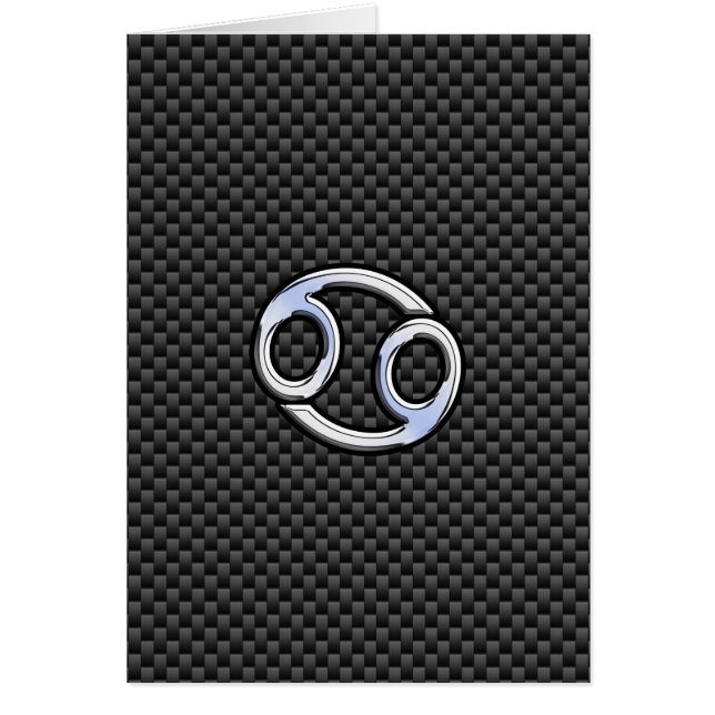 Cancer Zodiac Symbol Charcoal Carbon Fibre Print (Front)