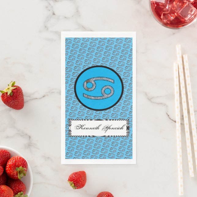 Cancer Zodiac Symbol Element by Kenneth Yoncich Napkin (Insitu)