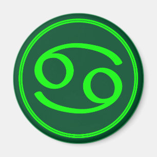 Cancer Zodiac Symbol Green Mix Magnet