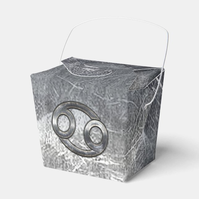 Cancer Zodiac Symbol in Distressed Decor Favour Box (Front Side)
