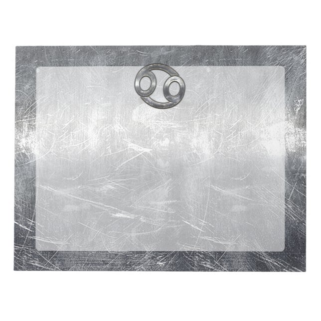 Cancer Zodiac Symbol in Distressed Decor Notepad (Front)