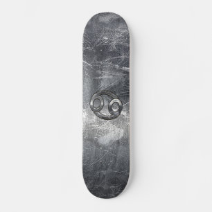 Cancer Zodiac Symbol in Distressed Decor Skateboard
