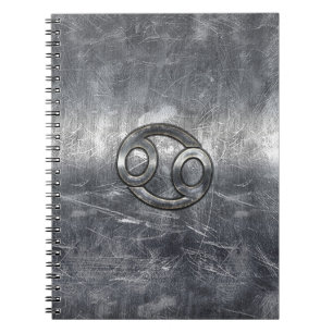 Cancer Zodiac Symbol in Industrial Style Notebook