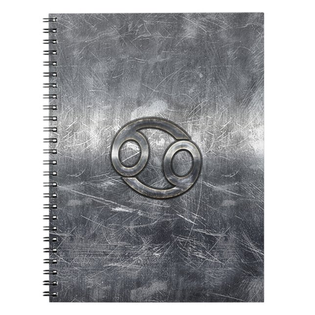 Cancer Zodiac Symbol in Industrial Style Notebook (Front)