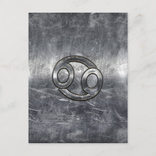 Cancer Zodiac Symbol in Industrial Style Postcard