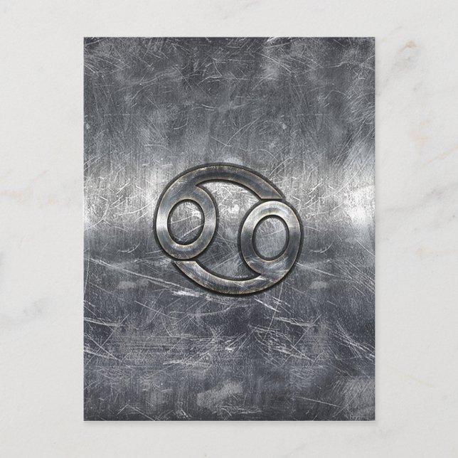 Cancer Zodiac Symbol in Industrial Style Postcard (Front)