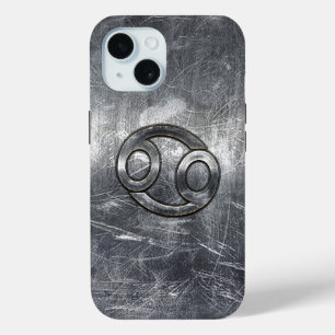Cancer Zodiac Symbol Industrial Style iPhone 15 Case