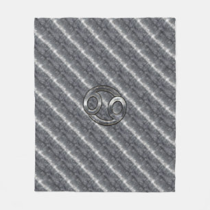 Cancer Zodiac Symbol Industrial Style Fleece Blanket