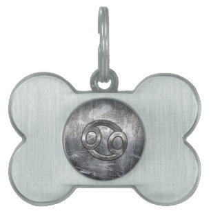 Cancer Zodiac Symbol Industrial Style Pet Name Tag