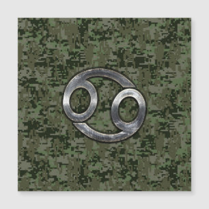 Cancer Zodiac Symbol on Green Digital Camo
