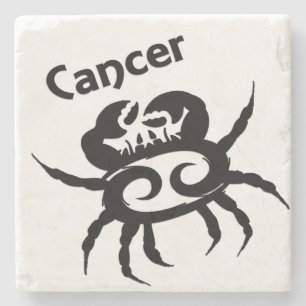 Cancer Zodiac Symbol & Sign Stone Coaster