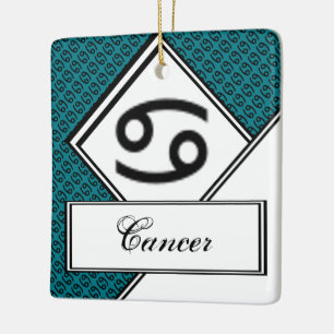 Cancer Zodiac Symbol Standard by Kenneth Yoncich Ceramic Ornament