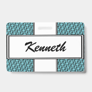 Cancer Zodiac Symbol Standard by Kenneth Yoncich ID Badge