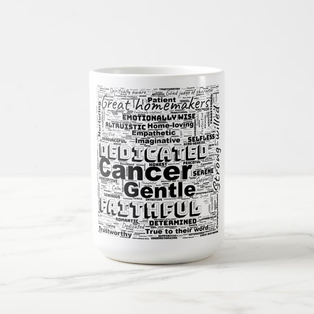 Cancer Zodiac Word Cloud Inspiration Coffee Mug (Center)