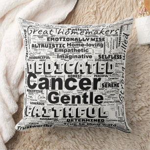 Cancer Zodiac Word Cloud Inspiration Cushion