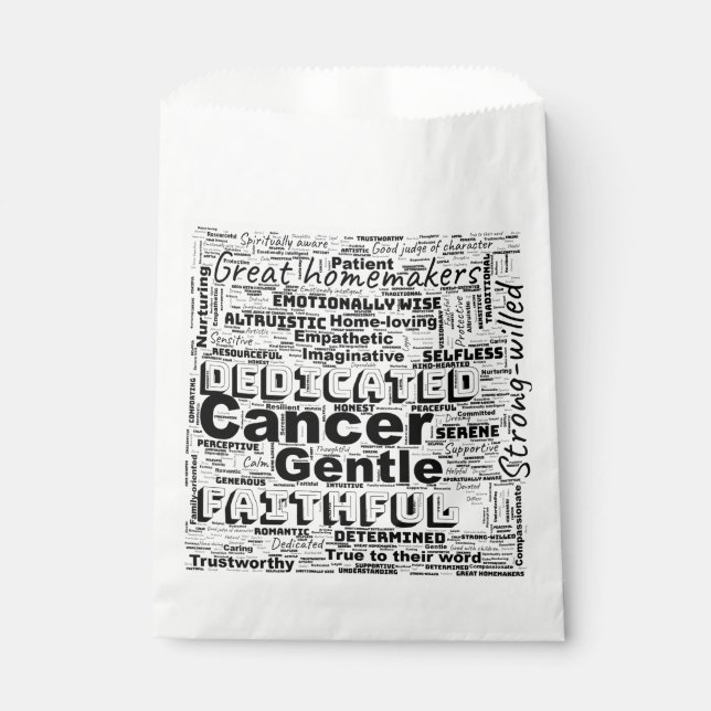 Cancer Zodiac Word Cloud Inspiration  Favour Bag (Front)
