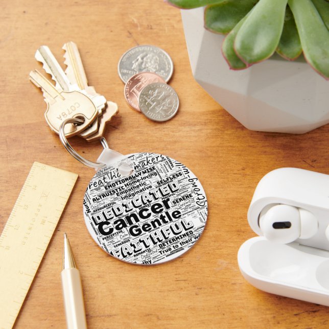 Cancer Zodiac Word Cloud Inspiration  Key Ring (Desk)