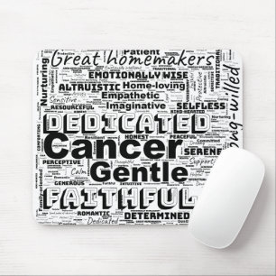 Cancer Zodiac Word Cloud Inspiration Mouse Pad