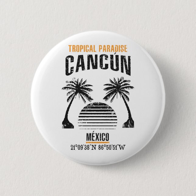 Cancún 6 Cm Round Badge (Front)