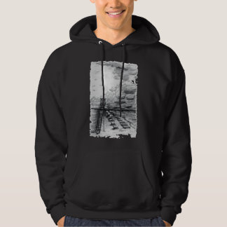 Cancun Beach cloudy black and white Hoodie