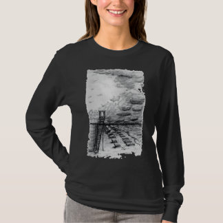Cancun Beach cloudy black and white T-Shirt