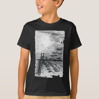 Cancun Beach cloudy black and white T-Shirt