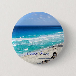 Cancun Beach, Mexico 6 Cm Round Badge