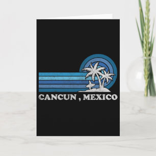 Cancun Beach Mexico Family Summer Vacation Vintage Card