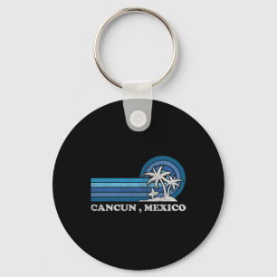 Cancun Beach Mexico Family Summer Vacation Vintage Key Ring