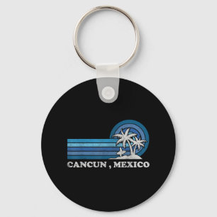 Cancun Beach Mexico Family Summer Vacation Vintage Key Ring