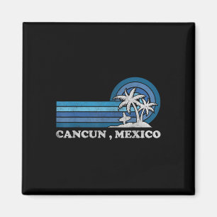 Cancun Beach Mexico Family Summer Vacation Vintage Magnet