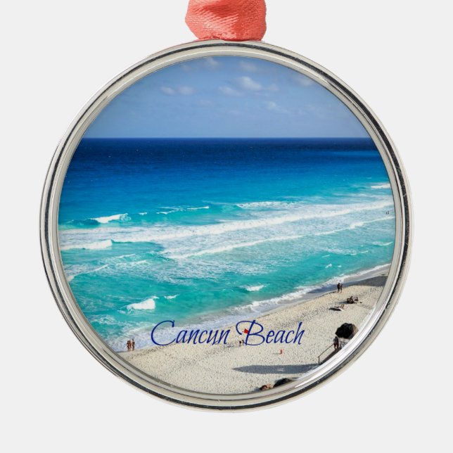 Cancun Beach, Mexico Metal Ornament (Front)