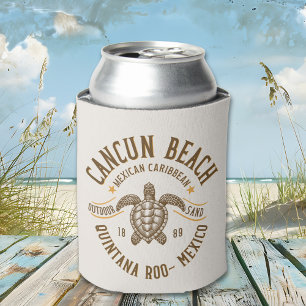Cancun Beach Mexico   Paradise Mexican Caribbean Can Cooler