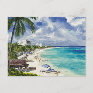 Cancun Beach Mexico Postcard