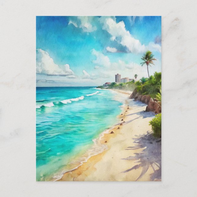 Cancun Beach Mexico  Postcard (Front)