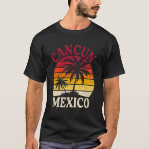 Cancun Beach Mexico Summer Vibes Vintage Palm Tree T-Shirt