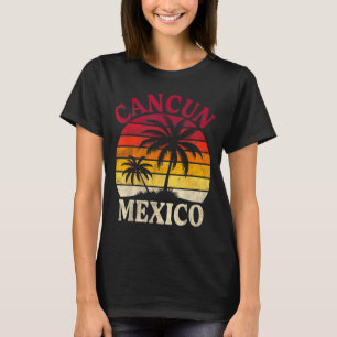 Cancun Beach Mexico Summer Vibes Vintage Palm Tree T-Shirt