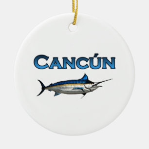 Cancun Blue Marlin Ceramic Tree Decoration