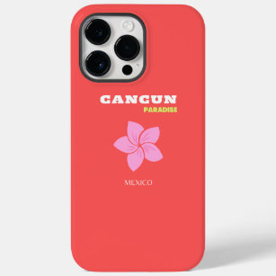 Cancun, Cancun Travel Art, Preppy, Pink, Red Case-Mate iPhone 14 Pro Max Case