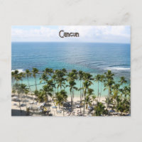 Cancun Caribbean Ocean Vacation Postcard