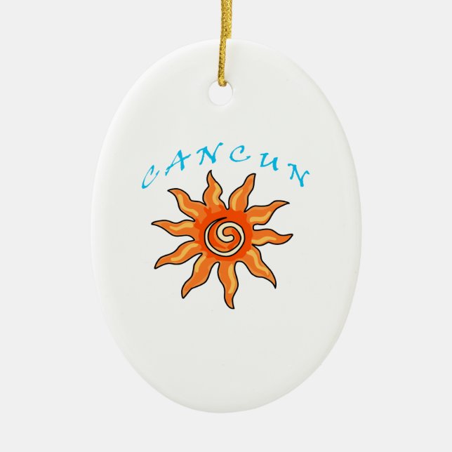 Cancun Ceramic Ornament (Front)