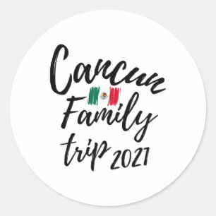 Cancun Family Trip Mexico Vacation Design Classic Round Sticker
